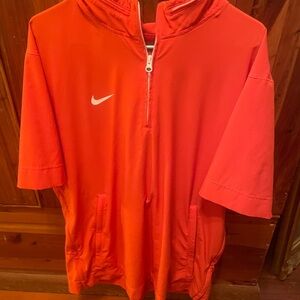 Nike Orange Half-Zip Pullover Cage Jacket Hoodie